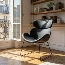 alinea Fauteuil*Fauteuil en tissu enduit - Noir