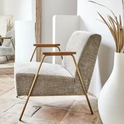 alinea Fauteuil*Fauteuil en velours - brun châtaigner Marron