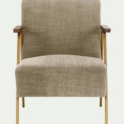 alinea Fauteuil*Fauteuil en velours - brun châtaigner Marron