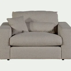 alinea Fauteuil|Petit Canapé*Fauteuil fixe en tissu bouclette - Gris clair