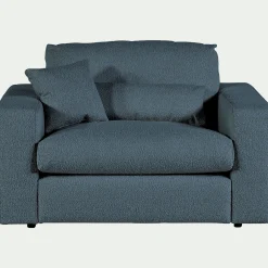 alinea Fauteuil|Petit Canapé*Fauteuil fixe en tissu bouclette - Bleu