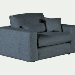 alinea Fauteuil|Petit Canapé*Fauteuil fixe en tissu bouclette - Bleu