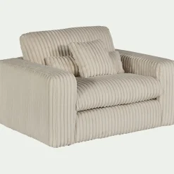 alinea Fauteuil|Petit Canapé*Fauteuil fixe en tissu côtelé - ventoux Blanc