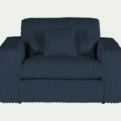 alinea Fauteuil|Petit Canapé*Fauteuil fixe en tissu côtelé - Bleu calabrun