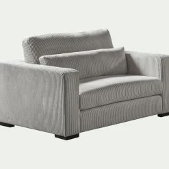 alinea Fauteuil|Petit Canapé*Fauteuil fixe en velours côtelé Azores - borie Gris
