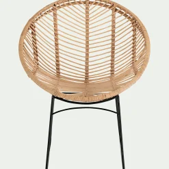 alinea Fauteuil*Fauteuil rond en rotin et métal - Naturel