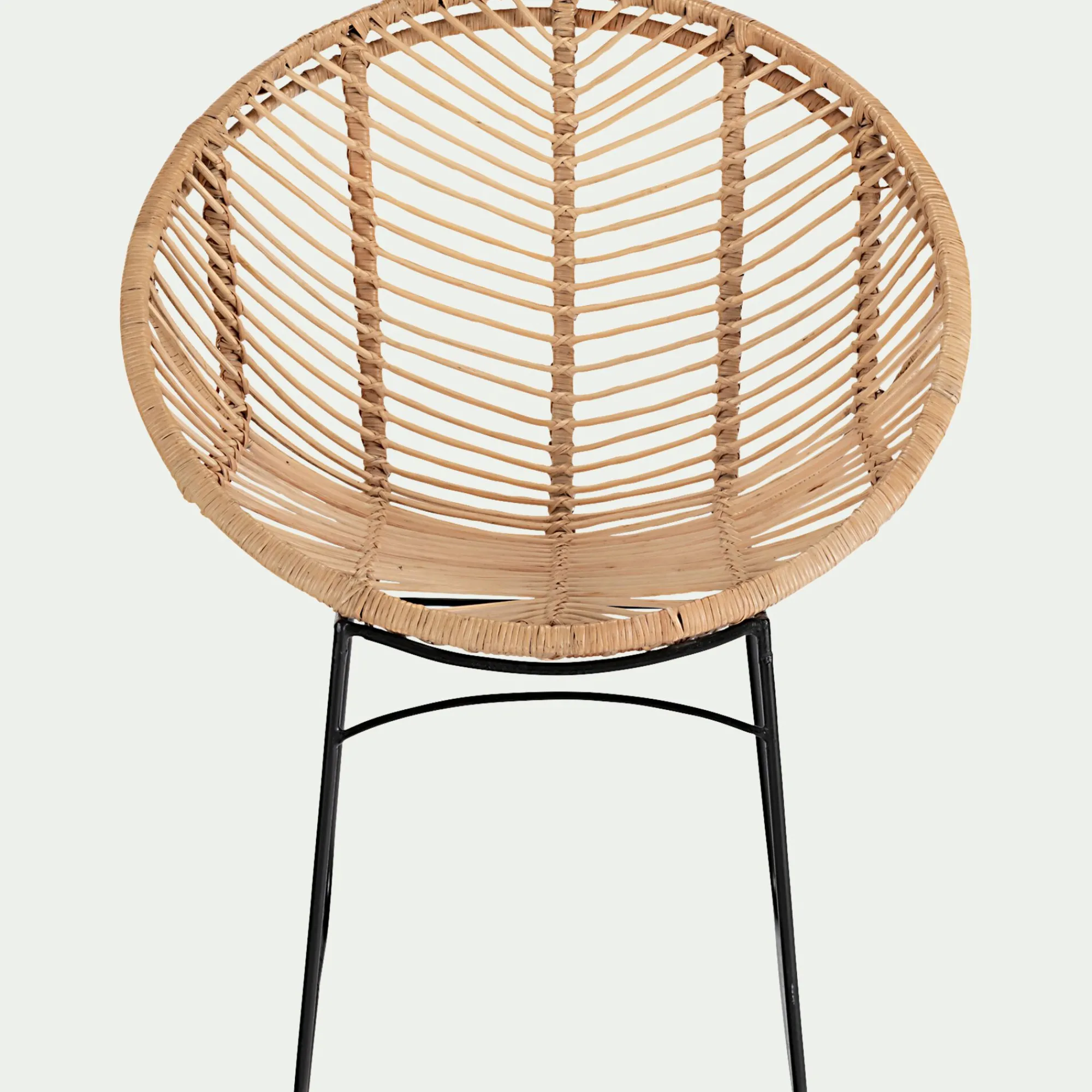 alinea Fauteuil*Fauteuil rond en rotin et métal - Naturel