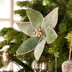 alinea Suspension De Noël|Décoration À Suspendre*Fleur à clip en feutre 23x21cm - Vert