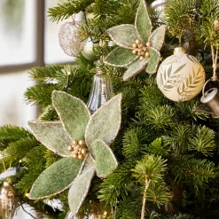 alinea Suspension De Noël|Décoration À Suspendre*Fleur à clip en feutre 23x21cm - Vert