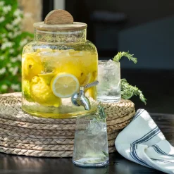 alinea Pichet, Bouteille En Verre Et Carafe|Vaisselle Petit Déjeuner*Fontaine à boisson en verre 3,5l - Transparent