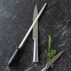 alinea Couteau De Cuisine*Fusil à aiguiser professionnel avec mèche en diamant - Noir
