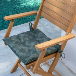 alinea Galette Chaise Exterieur|Galette De Chaise*Galette de chaise de jardin en tissu déperlant motifs pins d'Alep - cèdre Vert