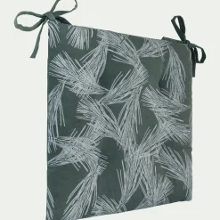 alinea Galette Chaise Exterieur|Galette De Chaise*Galette de chaise de jardin en tissu déperlant motifs pins d'Alep - cèdre Vert