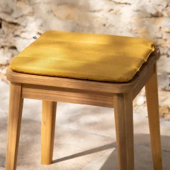 alinea Galette Chaise Exterieur*Galette de chaise indoor & outdoor en tissu déperlant - Jaune argan