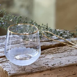 alinea Verre À Eau|Verre Et Carafe De Noël*Gobelet avec liseré doré en verre 36cl - Transparent