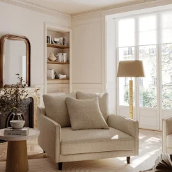 alinea Fauteuil|Petit Canapé*Grand fauteuil fixe en tissu monclar - roucas Beige