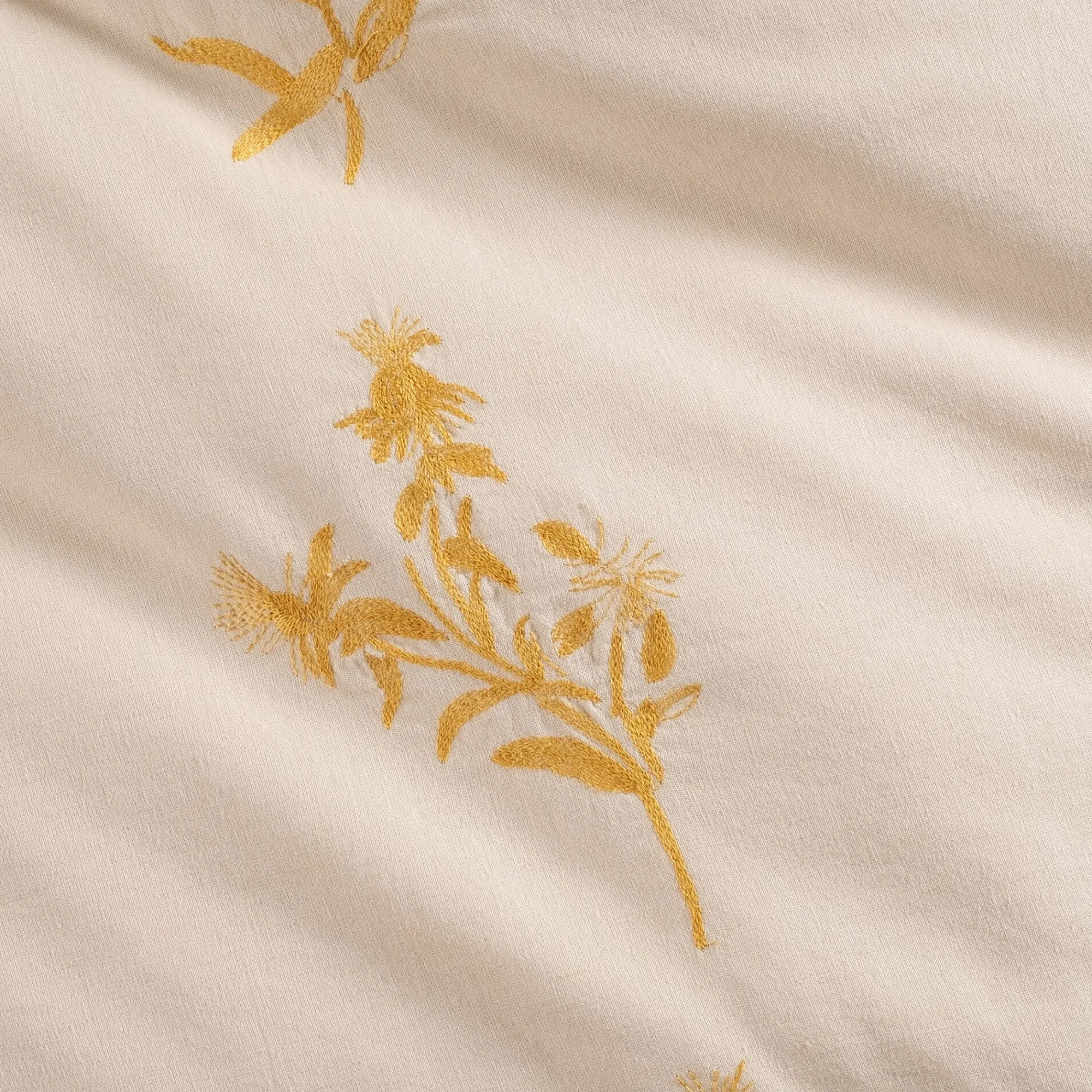 alinea Housse De Couette*Housse de couette brodée en lin lavé et coton 260x240cm - Blanc