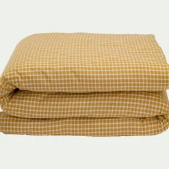 alinea Housse De Couette*Housse de couette en coton motif carreaux 240x220cm - Jaune