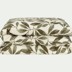 alinea Housse De Couette*Housse de couette en coton motif végétal 240x220cm - Vert
