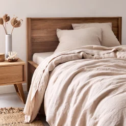 alinea Housse De Couette*Housse de couette en lin lavé 240x220cm - Beige