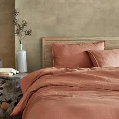 alinea Housse De Couette*Housse de couette en lin lavé 240x220cm - rustrel Marron