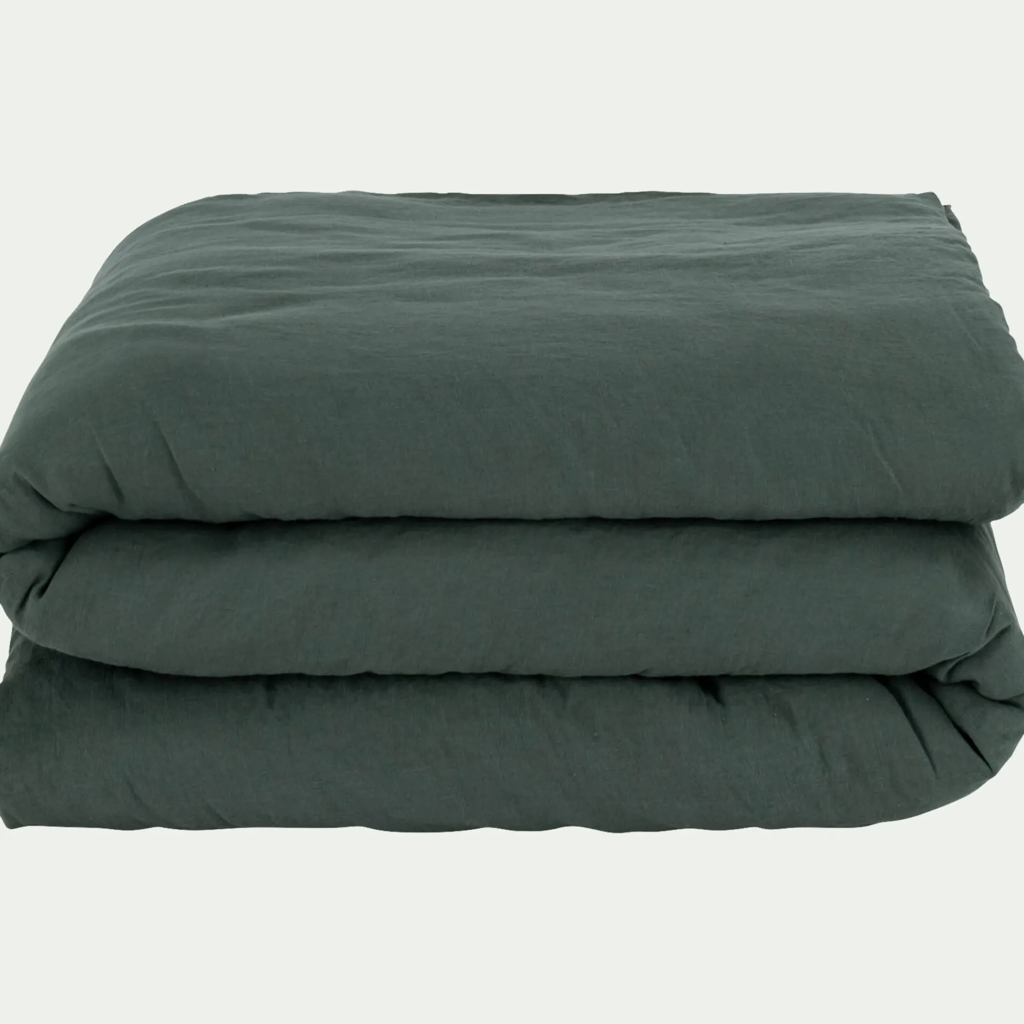alinea Housse De Couette*Housse de couette en lin lavé 240x220cm - cèdre Vert