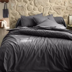 alinea Housse De Couette*Housse de couette en percale de coton - ardoise 240x220cm Gris
