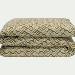 alinea Housse De Couette*Housse de couette en percale de coton 240x220cm - brun Marron