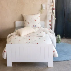 alinea Bureau Enfant|Linge De Lit Enfant*Housse de couette enfant 140x200cm et 1 taie d'oreiller 63x63cm motif princesse en coton - Blanc