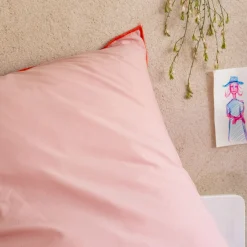 alinea Bureau Enfant|Linge De Lit Enfant*Housse de couette enfant 140x200cm et 1 taie d'oreiller 63x63cm en coton - Rose