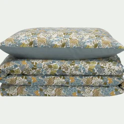 alinea Bureau Enfant|Linge De Lit Enfant*Housse de couette enfant 140x200cm et 1 taie d'oreiller 65x65cm en coton - motifs butine nuit Bleu