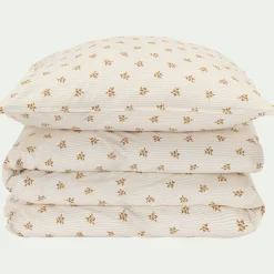 alinea Bureau Enfant|Linge De Lit Enfant*Housse de couette enfant 140x200cm et 1 taie d'oreiller 63x63cm - motifs argan Jaune