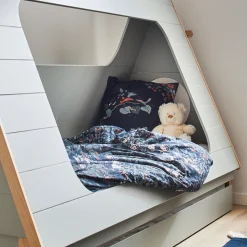 alinea Bureau Enfant|Linge De Lit Enfant*Housse de couette enfant 140x200cm et 1 taie d'oreiller 63x63cm - motifs bosquet nuit Bleu
