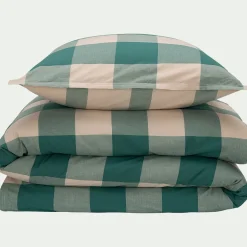alinea Parure De Lit*Housse de couette 240x220cm et 2 taies d'oreiller 63x63cm en coton lavé - Vert