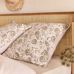 alinea Parure De Lit*Housse de couette 240x220cm et 2 taies d'oreiller 63x63cm en coton motif baroque - Blanc