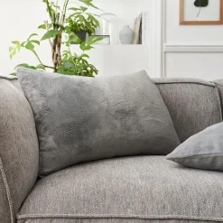 alinea Housse De Coussin*Housse de coussin effet polaire 40x60cm - restanque Gris