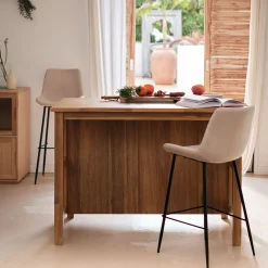 alinea Îlot Central*Ilot central de cuisine avec rangement en acacia L125cm - Bois foncé