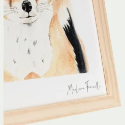 alinea Matelas Enfant|Déco Murale*Image aquarelle encadrée famille de renards - A4 Naturel