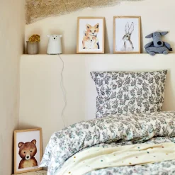 alinea Matelas Enfant|Déco Murale*Image aquarelle encadrée famille de renards - A4 Naturel