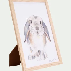alinea Matelas Enfant|Déco Murale*Image aquarelle encadrée Lapin bélier - A4