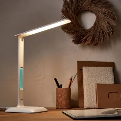 alinea Lampe De Bureau*Lampe à clapet tactile avec écran - H33,5cm Blanc
