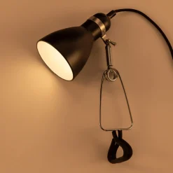 alinea Lampe De Bureau|Lampe À Poser*Lampe à pince électrifiée en acier - H34cm Noir