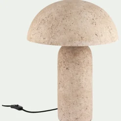 alinea Lampe De Chevet|Lampe À Poser*Lampe à poser électrifiée en céramique et papier mâché H31cm - Beige