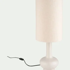alinea Lampe À Poser*Lampe à poser électrifiée en céramique et coton H73cm - Blanc