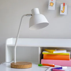 alinea Matelas Enfant*Lampe à poser électrifiée en bois et métal D41,5cm - Blanc
