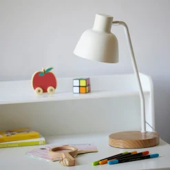 alinea Matelas Enfant*Lampe à poser électrifiée en bois et métal D41,5cm - Blanc