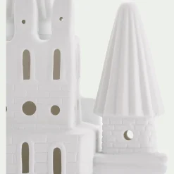 alinea Matelas Enfant|Lampe Chambre Enfant*Lampe à poser électrifiée forme château en porcelaine H25cm - Blanc