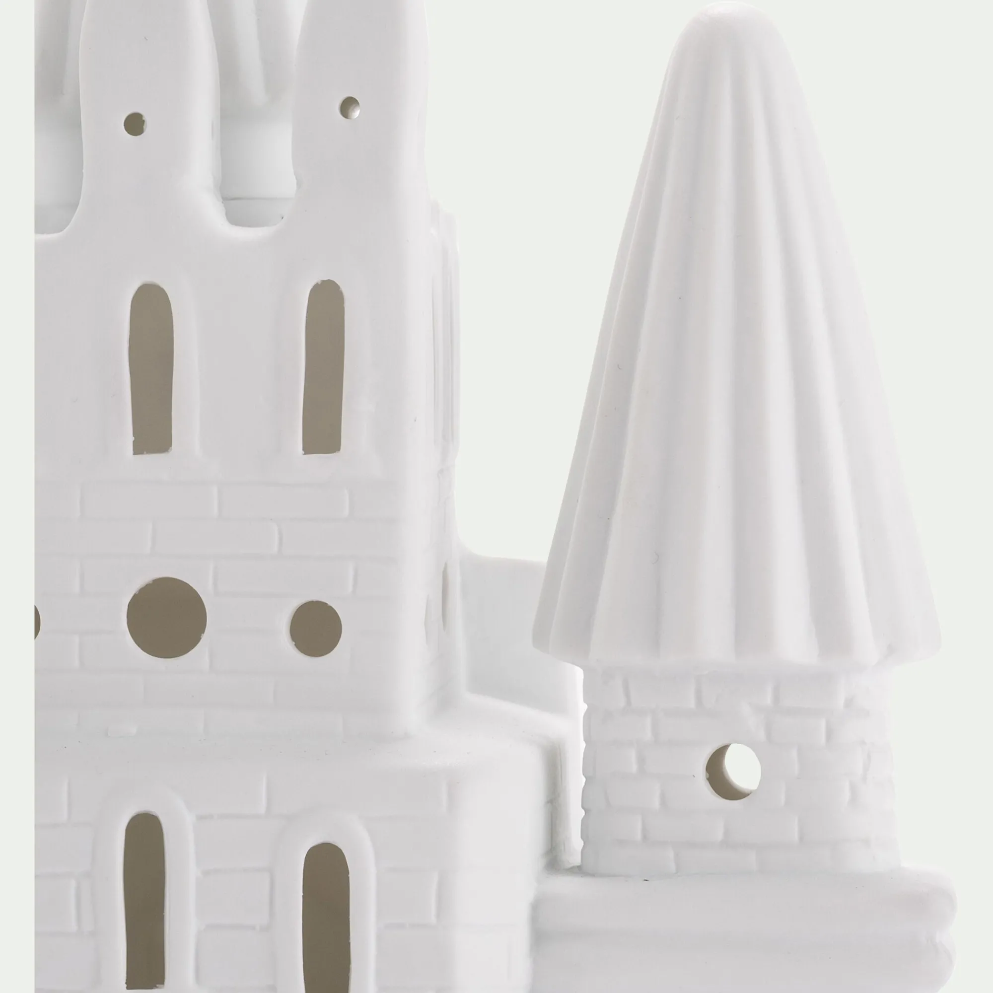 alinea Matelas Enfant|Lampe Chambre Enfant*Lampe à poser électrifiée forme château en porcelaine H25cm - Blanc