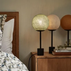 alinea Lampe De Chevet|Lampe De Bureau*Lampe à poser électrifiée tissée à la main H39,60cm - Vert