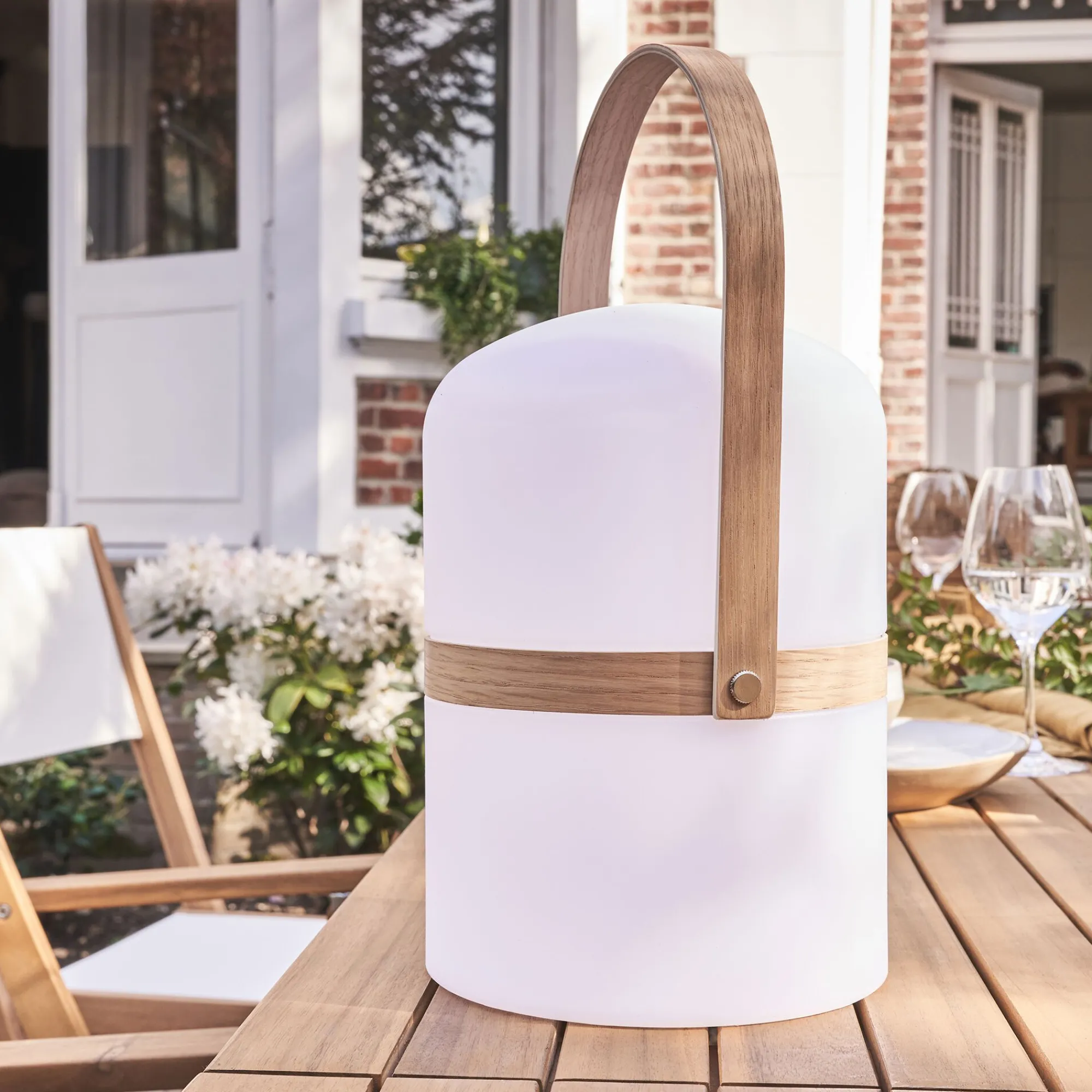 alinea Luminaire Exterieur|Lampe Et Lampadaire D'Extérieur*Lampe à poser pour l'extérieur H36xD18cm - Blanc